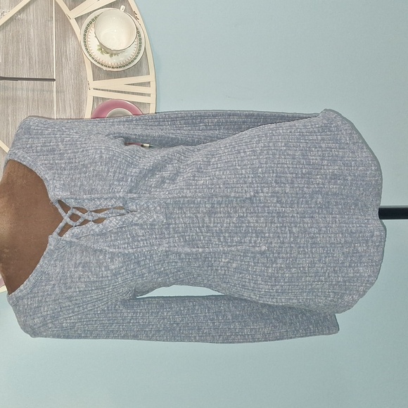 Lucky Brand Heather Blue Knit Top - Picture 1 of 5